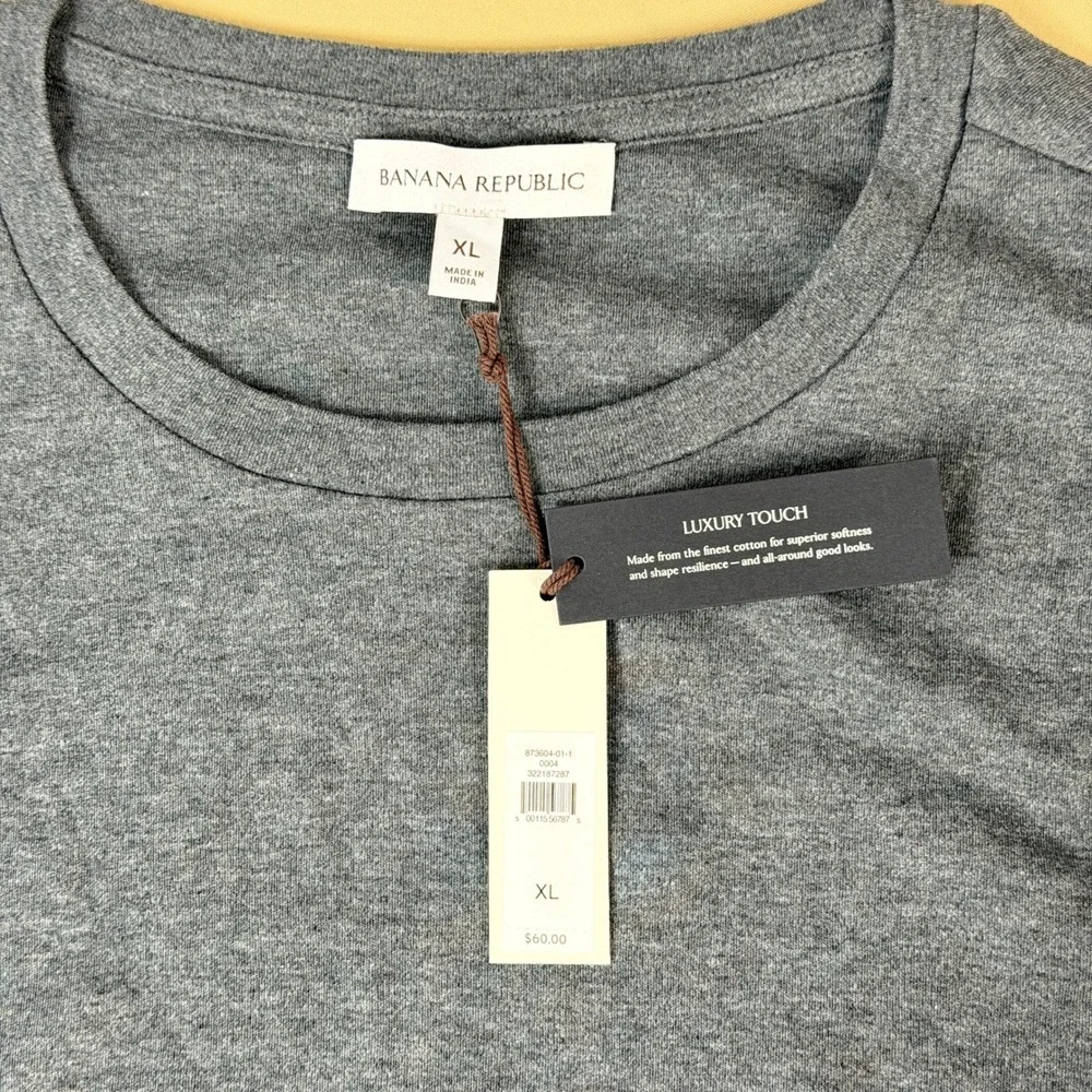 NEW Banana Republic Luxury-Touch Long-Sleeve T-Shirt Heather Gray XL NWT(873604)